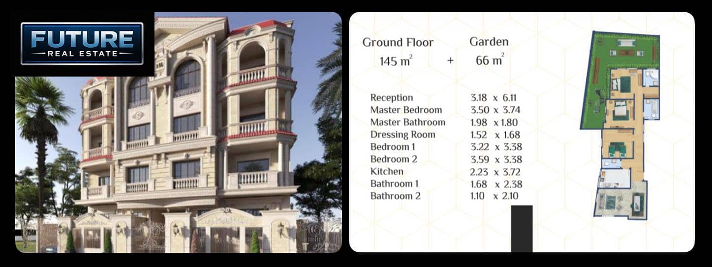 145 m² apartment + 66 m² garden in Al-Narges Al-Jadidah, New Cairo, Fifth Settlement - Widok 2