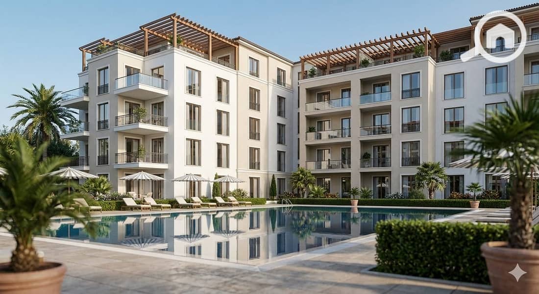 Invest wisely in the heart of Zayed: 3-bedroom apartment with all utilities and a lagoon view | Nozha - Sheikh Zayed - October - Ashgar District - Roc - Widok 2