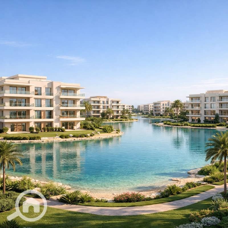 Invest wisely in the heart of Zayed: 3-bedroom apartment with all utilities and a lagoon view | Nozha - Sheikh Zayed - October - Ashgar District - Roc - Widok 4