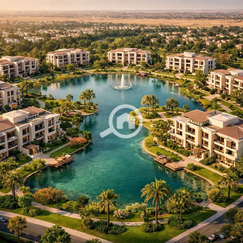 Invest wisely in the heart of Zayed: 3-bedroom apartment with all utilities and a lagoon view | Nozha - Sheikh Zayed - October - Ashgar District - Roc - Widok 6