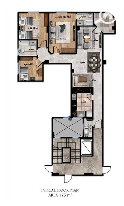 175 sqm Apartment for Sale | Prime Location Facing ZED Towers | Garden View | 3-Year Installments - Widok 5