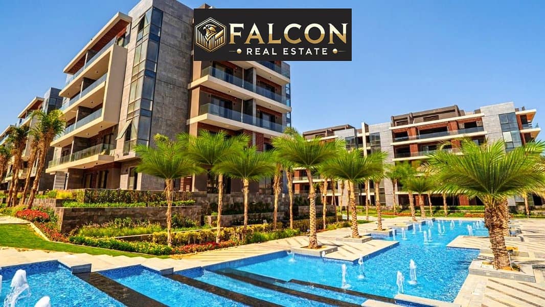 Pay 280,000 EGP and own an apartment overlooking the water feature | Apartment for sale in La Vista Patio Riva, New Cairo, near Hyde Park& AUC - Widok 3