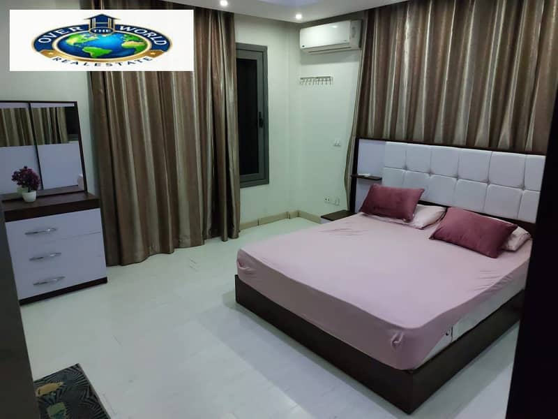 Dar Alna Zahra Compound, Maadi, furnished apartment for rent. It consists of two bedrooms, a reception area, a bathroom, and a fully equipped kitchen with air conditioning, Wi-Fi, and natural gas. - Widok 5