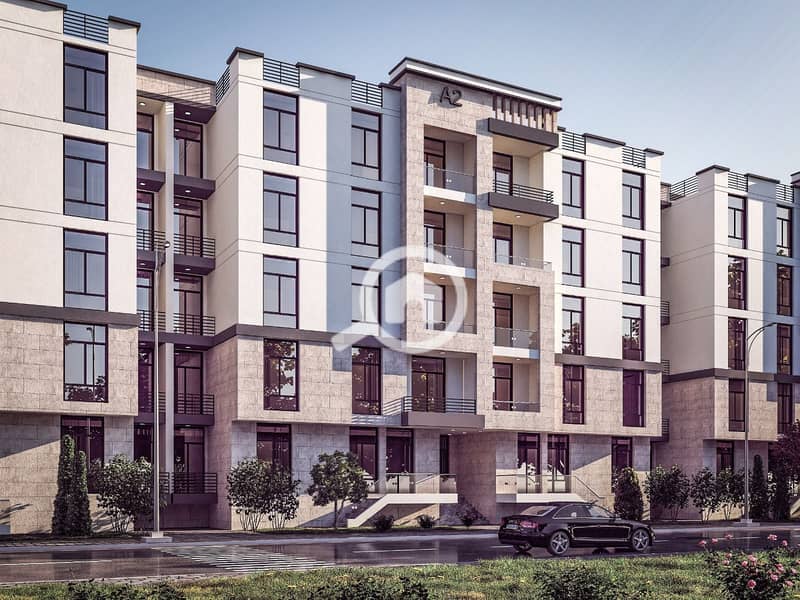 Apartment 133m for sale in the Address Home 1 compound in October Gardens directly on Zewail Road, with a down payment of 319 thousand and 6 years of installments in a vital location near Mall of Egypt. - Mehr