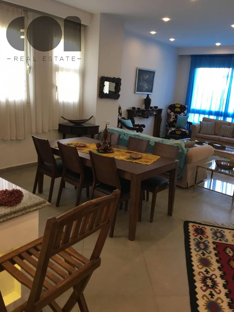 Luxury furnished apartment for rent in the Park View compound belonging to Hassan Allam, situated in a prime location next to Al Rehab. - Mehr