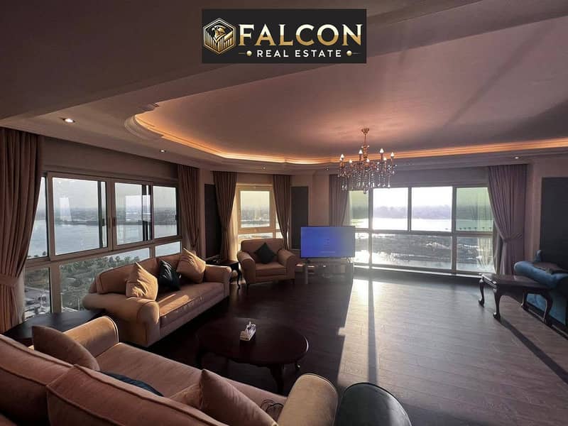 Imaginary view of Nile - ROI 2,3 M - Furnished Hotel suite + ACs - in Reve du Nil Tower prime location on Maadi Corniche next to Hilton - Widok 2