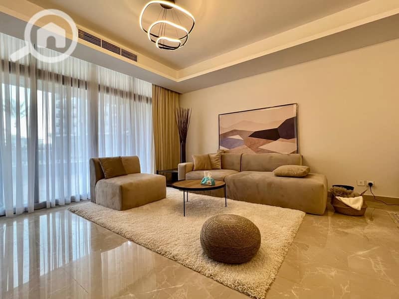 Ground-floor apartment with a garden for sale fully finished and furnished in the CFC Compound, Fifth Settlement. - Widok 5
