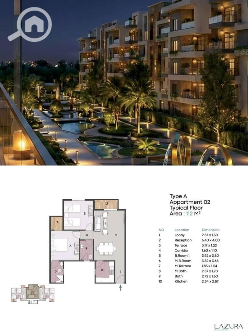Your apartment in the heart of the Fifth Settlement with a monthly installment of 38,000, with an area of 112 square meters, two rooms, semi-finished, delivery in two years, and equal installments over 10 years. - Bild 6