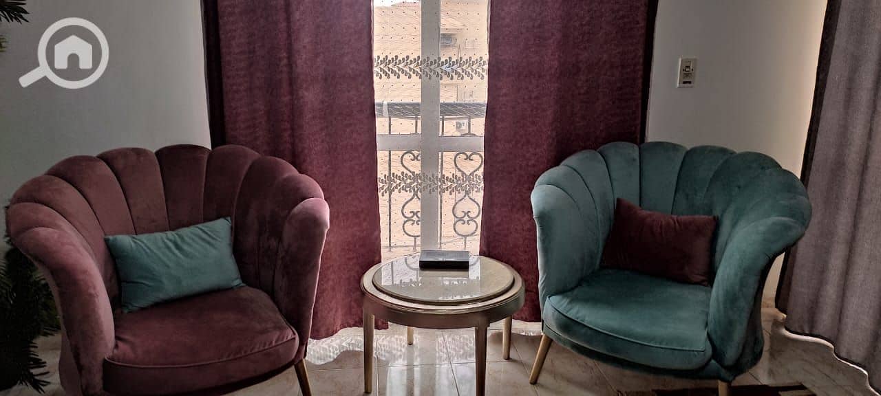 in Al-REhab Furnished apartment for rent with garden view first residence fully ACs gas available the area is 99M layout includes 2bedrooms and a bath - Widok 6