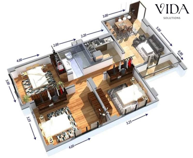 85 sqm Apartment for Sale in Paradise Compound, Hadayek October, Fully Finished with Furniture and Air Conditioners at a Great Price - Mehr
