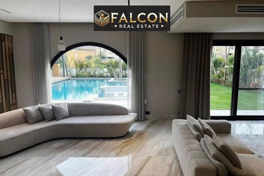 A luxurious villa for sale in a strategic location with a magnificent view, situated in The Crest compound in New Cairo (Fifth Settlement). - Widok 2