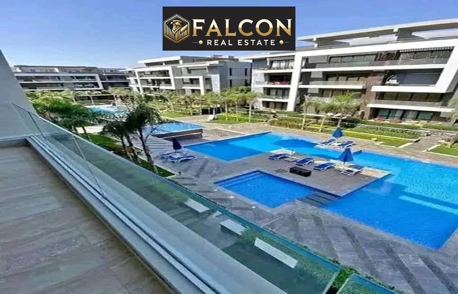Near AUC, corner apartment with La Vista Patio, installment plan, New Cairo - Widok 2