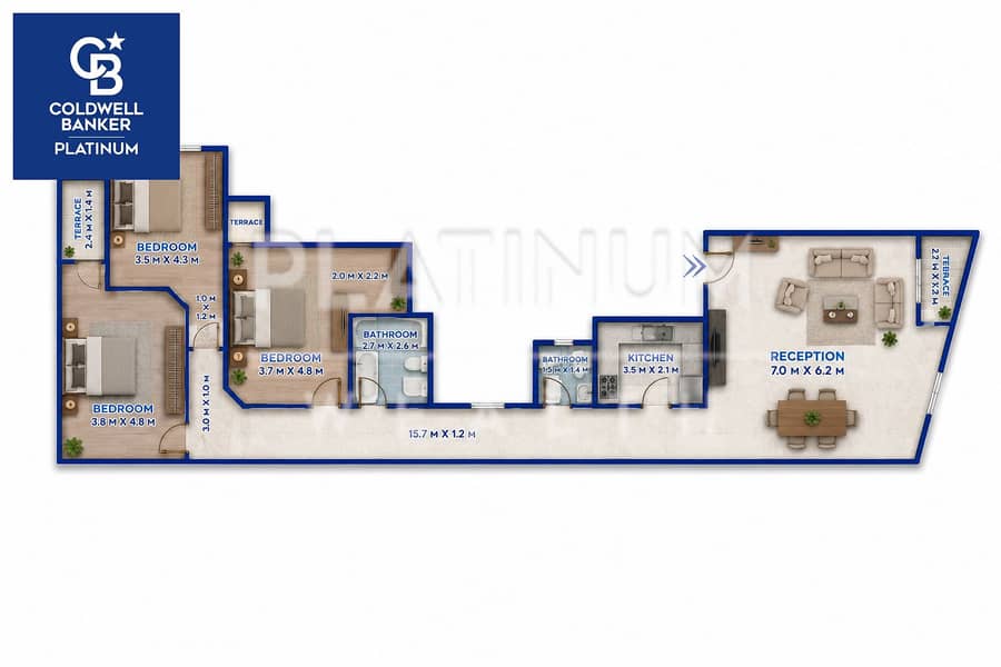 Open view directly onto the tram All utilities included Payment plans Apartment for sale, 218 m, Mostafa Kamel St. , Rushdi - Widok 5