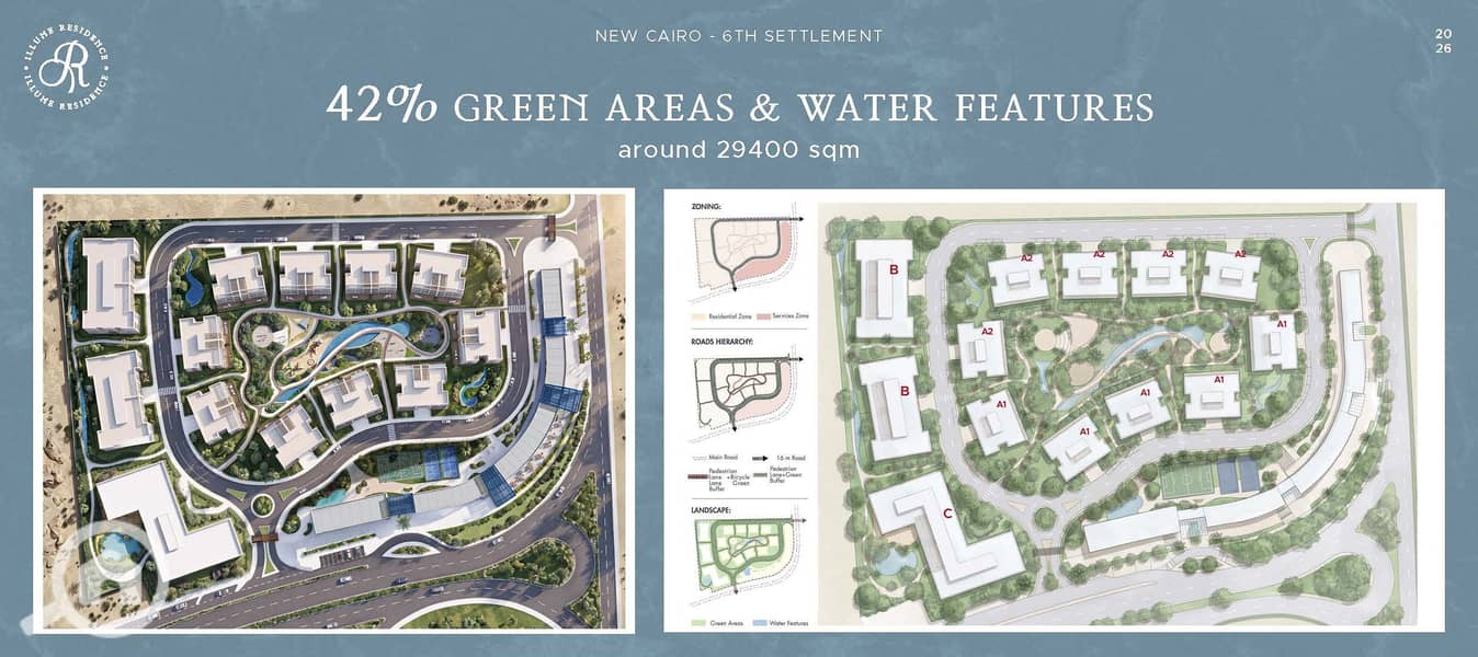 A studio at the cheapest price in the Sixth Settlement next to Al-Kazar in a luxurious compound by a company with a proven track record, with a down payment of 120,000 and a monthly installment of 18,000 overlooking the lakes. - Widok 5