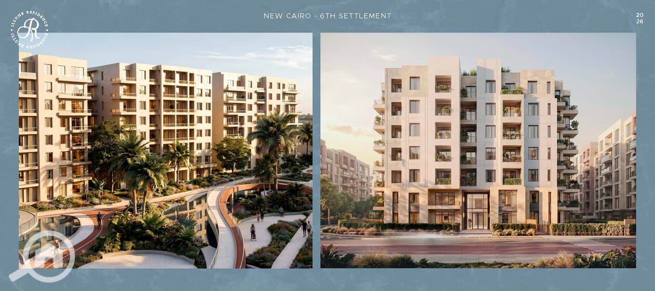 Get it before the reservation deadline at an opening meter price in the Sixth District, and with an installment plan over 10 years. Own a 107 sqm apartment with two bedrooms overlooking green spaces, with a down payment of 198,000 and a monthly installment of 29,000. - Ansicht 2