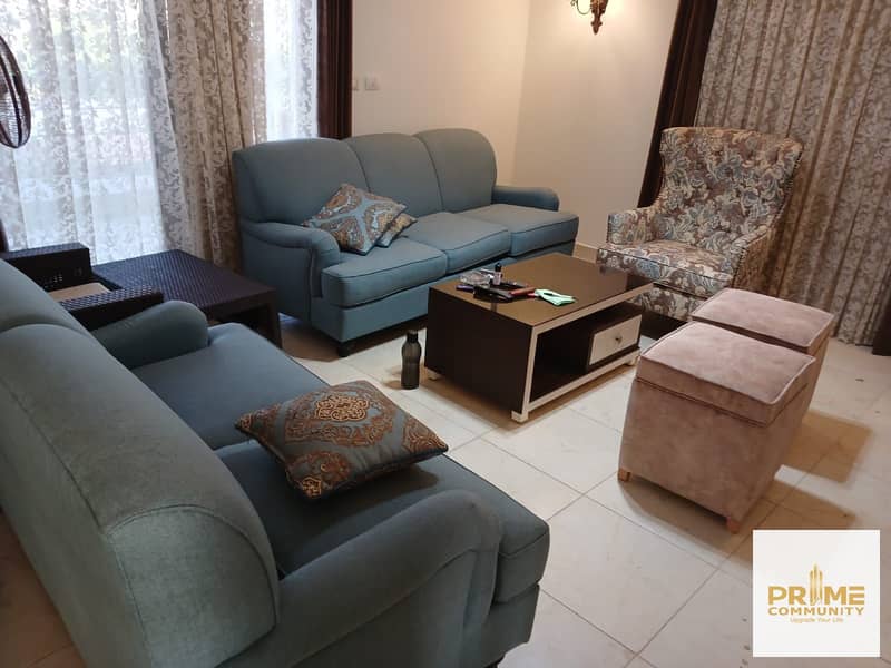 Furnished townhouse for rent in El Patio Zahraa Compound, Sheikh Zayed City Located opposite Al Ahly Club - Mehr