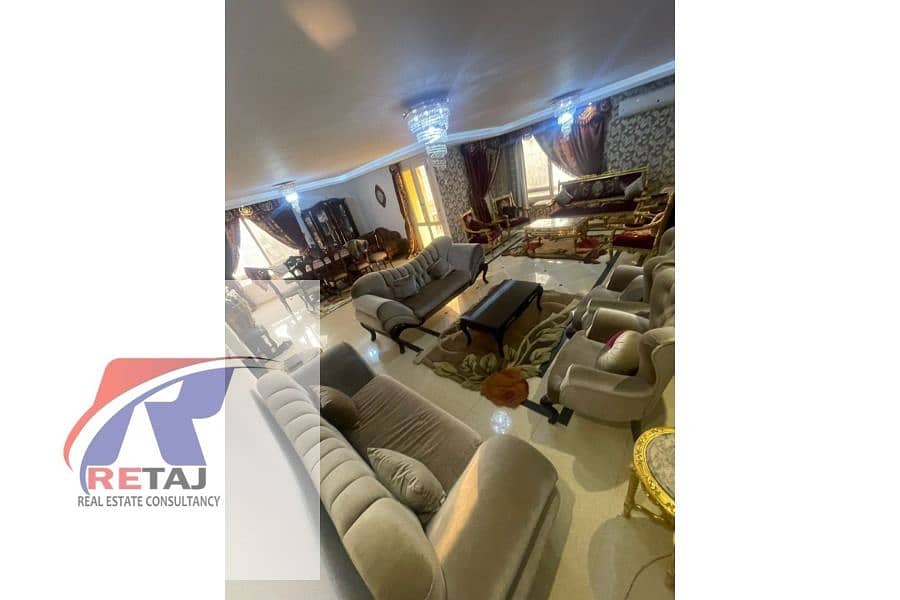 Furnished 3-bedroom, 2-bathroom apartment for rent overlooking Cairo Bank, Makram Extension, Nasr City. – pohled 5