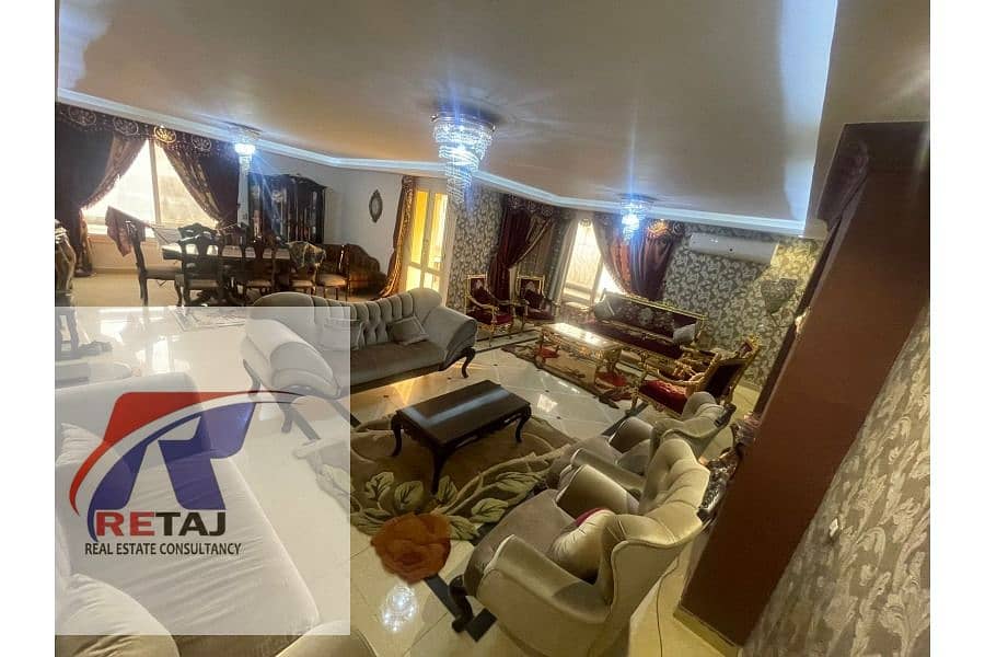Furnished 3-bedroom, 2-bathroom apartment for rent overlooking Cairo Bank, Makram Extension, Nasr City. – pohled 6
