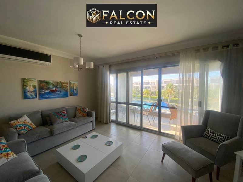 Recieve immediatly aReady To Move Chalet Beside with Marassi and Fully Finished Direct On the Pool with Sea View in La Vista Cascada Sidi Abd Elrahman - Mehr