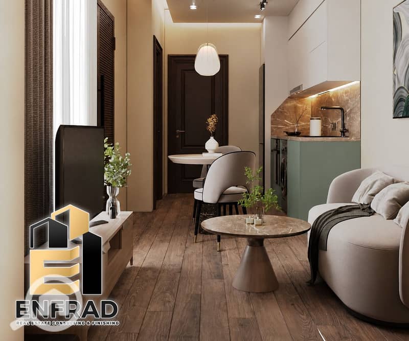 Basement studio for sale in the investor buildings, South Family 2 - Zizinya, second number from Gamal Abdel Nasser axis, two minutes to the American University and five minutes to Future University, area 60 meters, private garden, ultra super lux finishing. - Widok 5