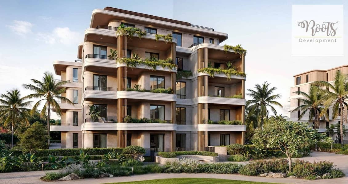 For sale Fully Finished Apartment 125 sqm, Landscape view, in Crescent Walk Compound - New Cairo - Widok 4