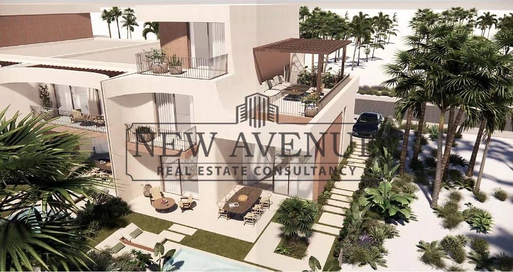 Elegant 4BR Twinhouse in Ramla by Marakez at Ras El Hekma | Ground Floor Layout on 531 sqm Plot with Large Covered Patio & Outdoor Terrace - Vista 5