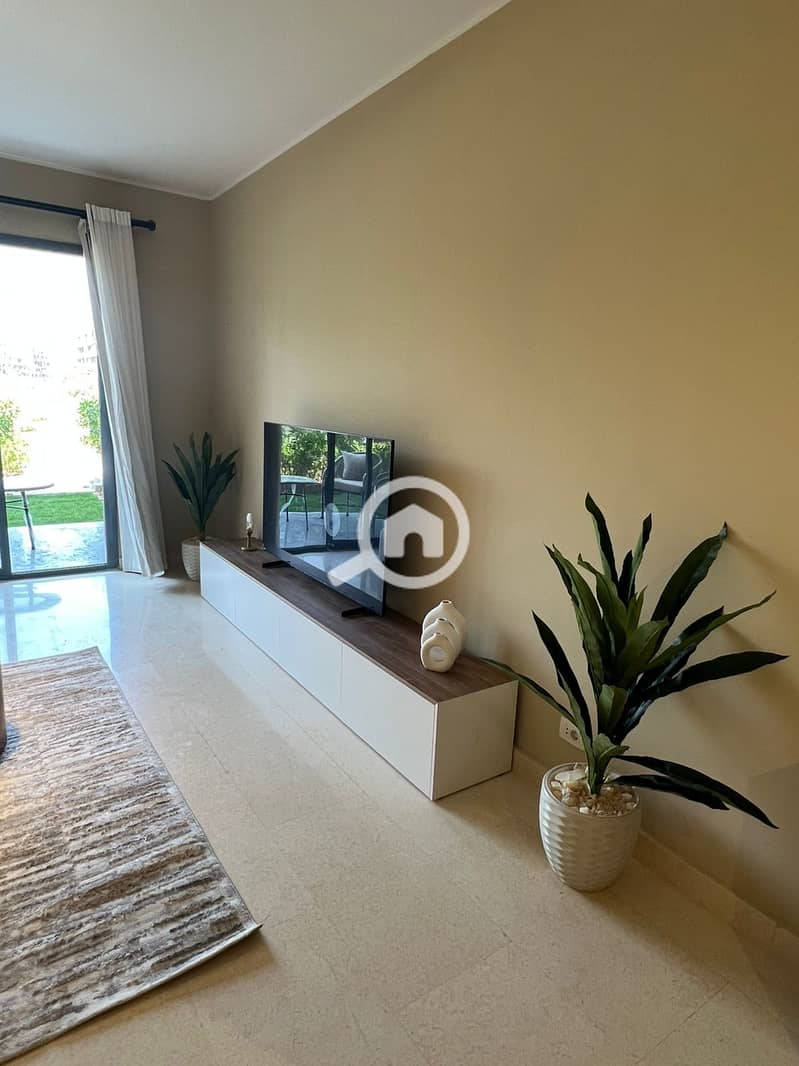 Fully Furnished Ground Floor Apartment with Private Garden for Rent in Sodic Villette V Residence - Więcej