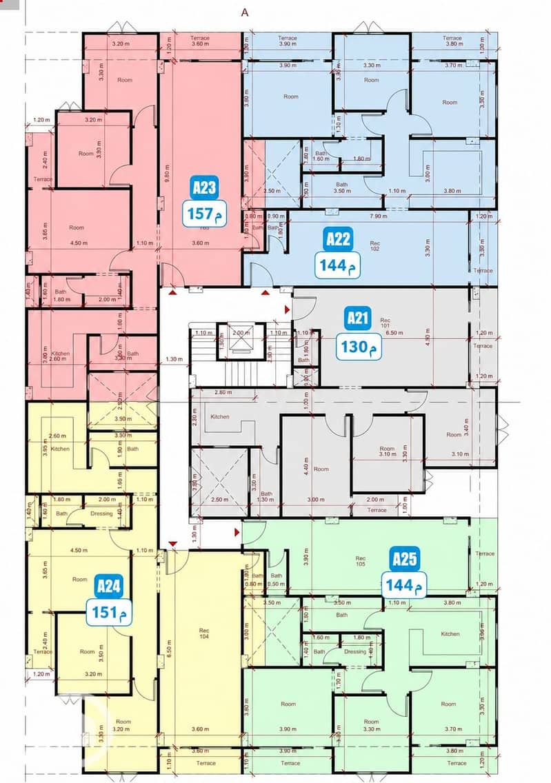 North-facing apartment directly opposite Lamar Hotel; features an excellent layout and is situated on a standard floor. – pohled 3
