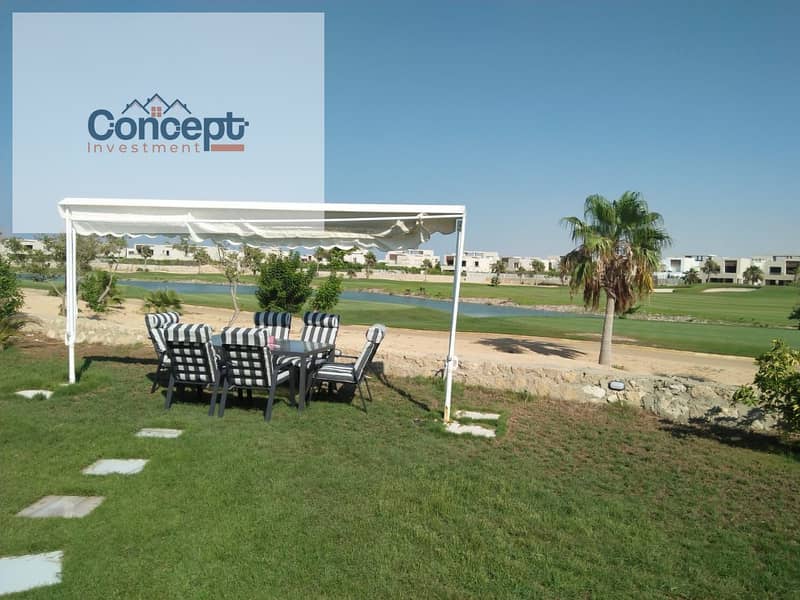 Lake and Golf view Fully Furnished Chalet with ac's and a huge garden for sale in Hacienda bay north coast - Ansicht 2
