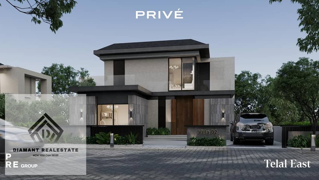 Villa for sale at lowest price in New Cairo Finished VIP with AC's and kitchen, Ready in two years, available for viewing now Over 12Years next to AUC - Widok 5