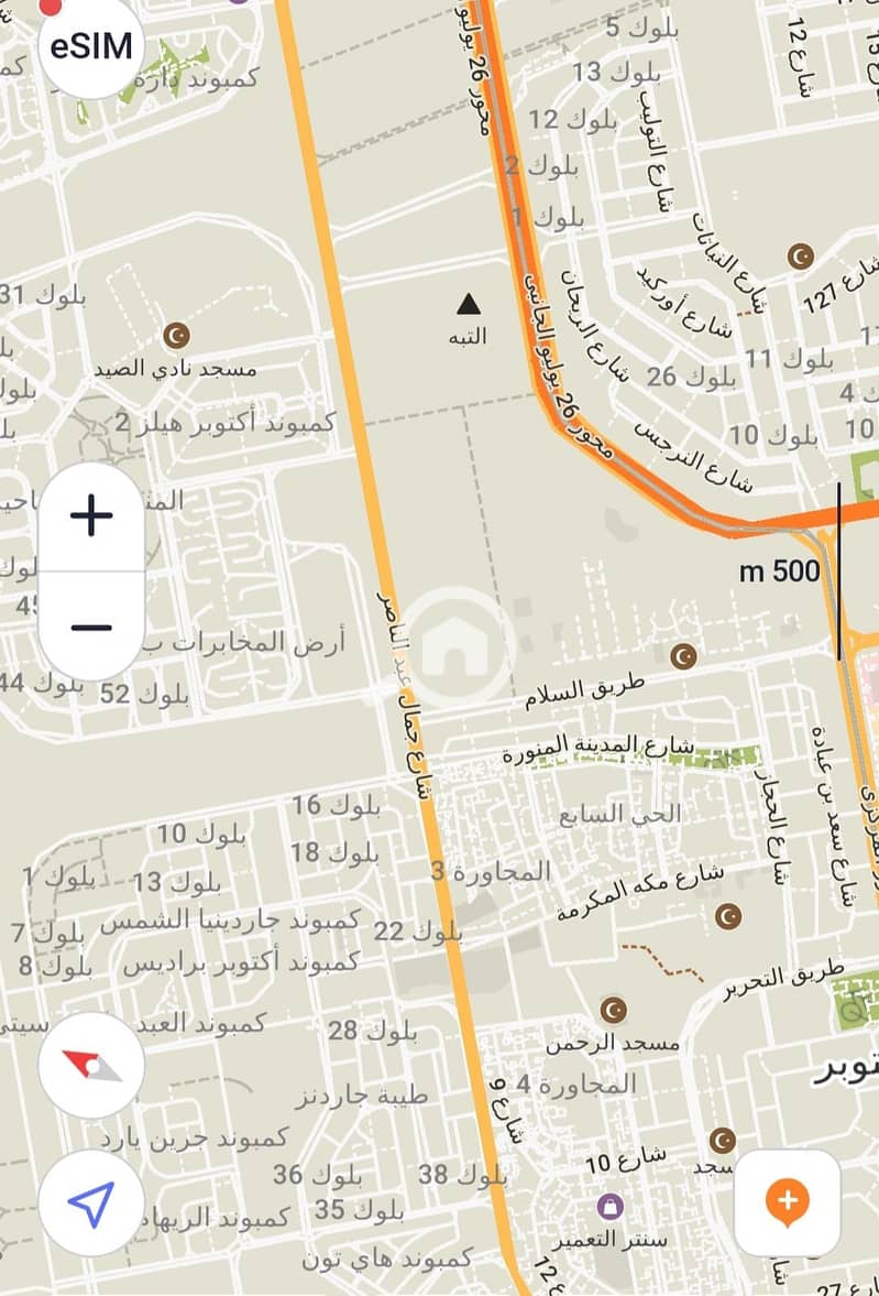 Land for sale in the northern part of the club – Beit Al-Watan October is a unique investment opportunity to own a piece of land in one of the best locations in the northern part of the club, the second number from the Gamal Abdel Nasser axis. - Mehr