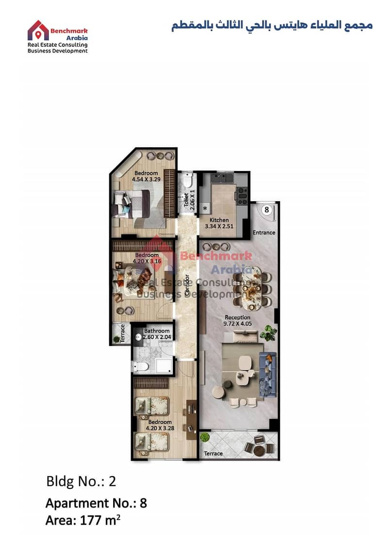 An Unmissable Opportunity for Living and Investment: An Exceptional Apartment for Sale with a Total Area of 177m² in the Most Prestigious Area of El M - Aanzicht 3