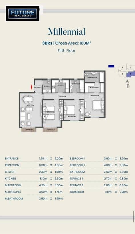 160 sqm apartment in Mountain View Alifa compound in Future City - Ansicht 3