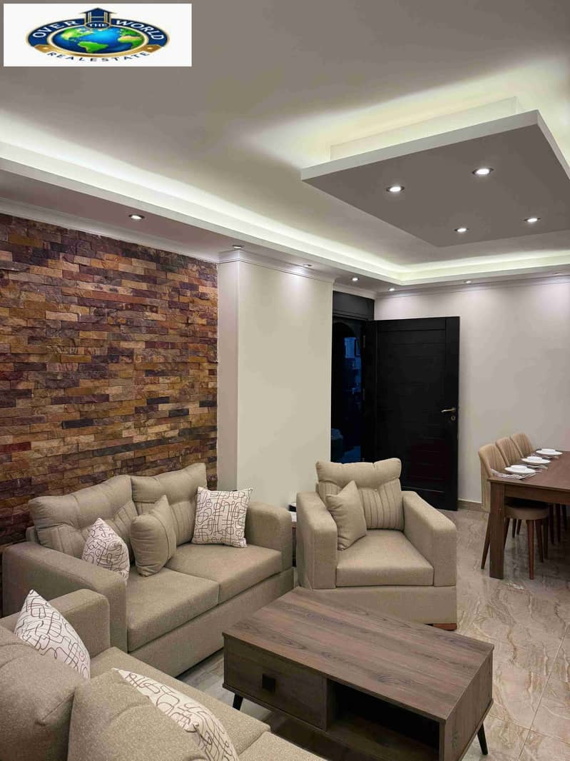 Furnished apartment for rent in Zahraa El Maadi, Ashgar Darna compound, first occupancy, close to Carrefour City Center and Happiness Street. - Aanzicht 2