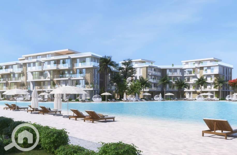 Finished chalet, lagoon view for sale in Azha, Ras El Hekma, North Coast - Ansicht 3