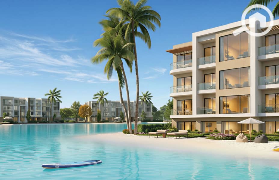 Finished chalet, lagoon view for sale in Azha, Ras El Hekma, North Coast - Ansicht 6