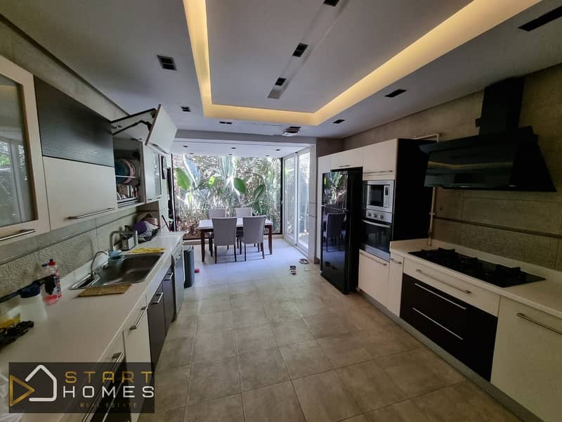 Furnished 5-bedroom villa for rent in Madinaty, featuring a 730-square-meter plot, custom finishes, and a distinctive garden view. - Widok 6
