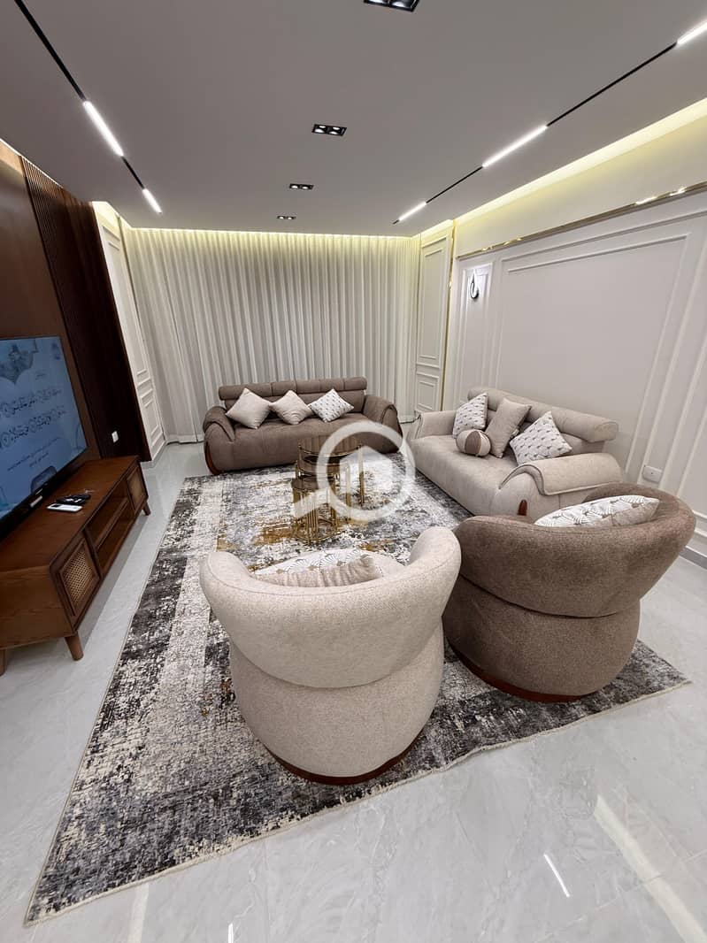Furnished apartment for rent with hotel-style furnishings for rent in the Compound Maadi Dunes in Zahraa El Maadi, first occupancy, 3 bedrooms. - Widok 2