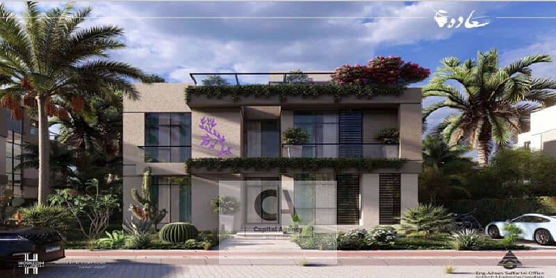 Townhouse for sale in Saada, Fifth Settlement, featuring a prime layout and a view of the landscape; a villa for sale in the heart of New Cairo | Saad - Ansicht 3