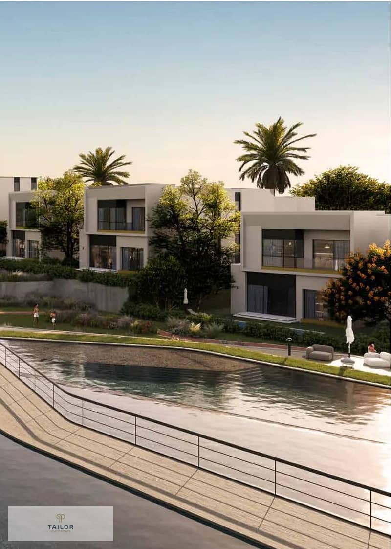villa for sale in water way triangle new cairo lowest price in the project fully finished – pohled 6