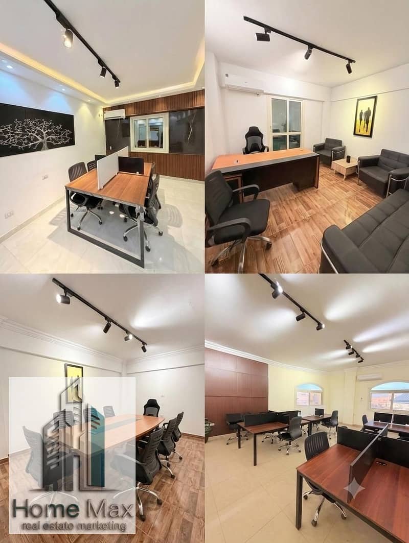 Furnished office space for rent, ground floor with a private entrance, suitable for all companies and administrative headquarters, 8th district, Sheikh Zayed. - Ansicht 3
