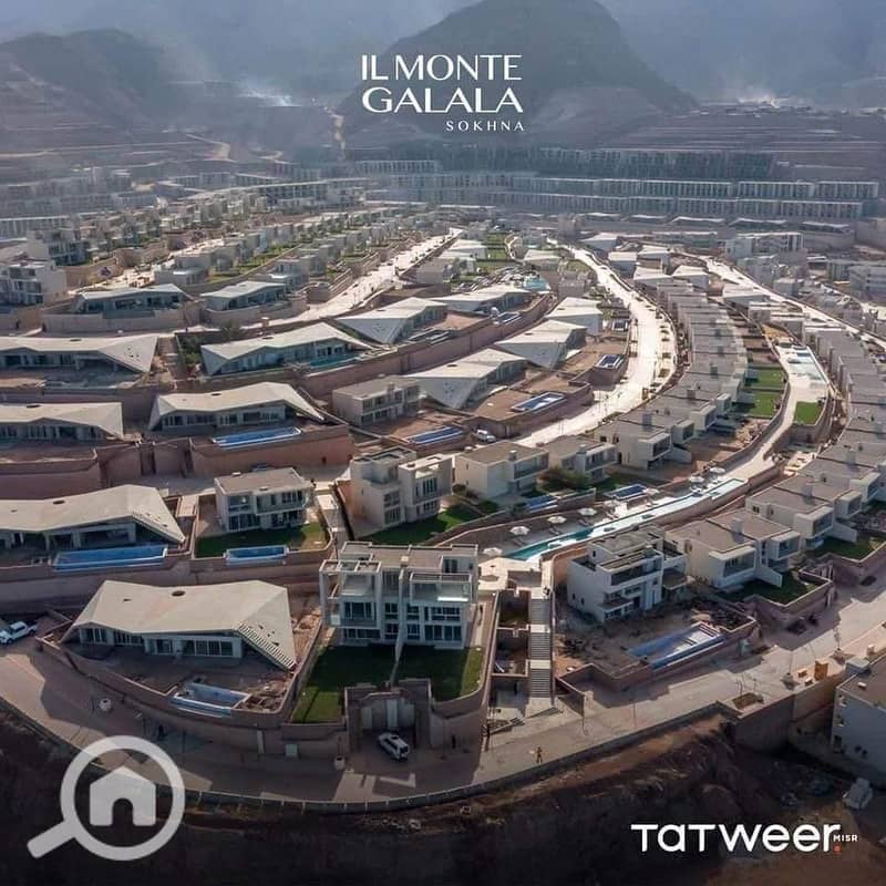 Apartment for sale 3 bedrooms 230 sqm fully finished with ACs IL Monte Galala Ain Sokhna prime location on Galala Mountain with sea view - Mehr
