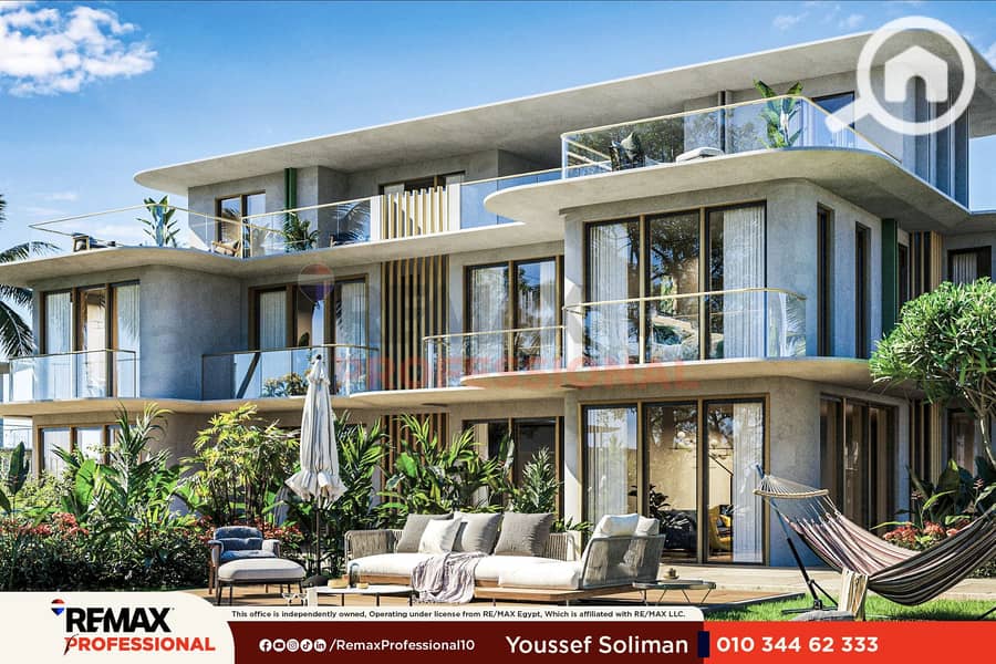 Open view of the swimming pool and garden chalet for sale in Sidi Abdel Rahman - Więcej