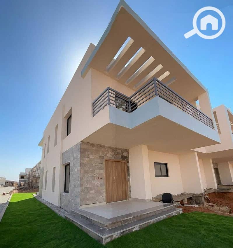A stunning villa for sale, fully finished with furniture, appliances, and air conditioning, in the heart of Aroma Village, Ain Sokhna, towards Suez, d - Mehr
