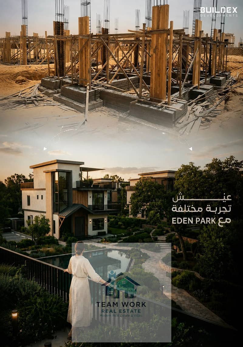 Villa for sale, standalone plot, basin 2, directly opposite Lake West, prime location in Eden Park compound, with installments over 10 years with no d - Ansicht 3