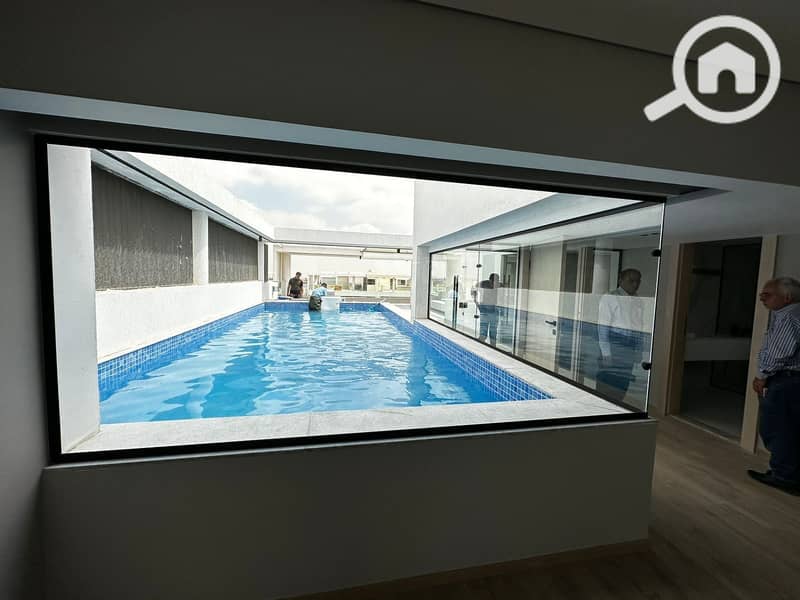 Penthouse for rent New Cairo Fifth Settlement Lake View Residence Golden Square near AUC luxury finishing private pool ready to move - Widok 4