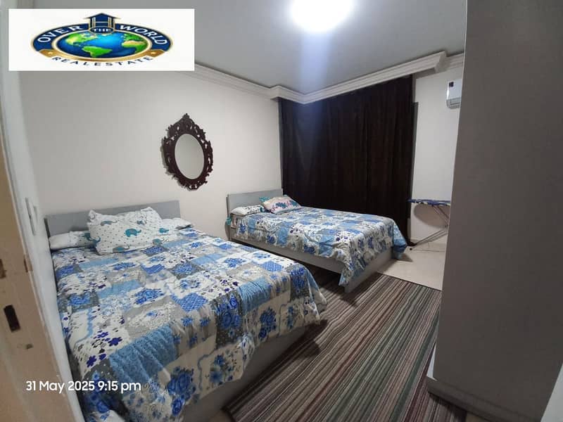 Darona Trees Compound furnished apartment for rent in Zahraa Al-Maadi next to Carrefour City Center Maadi Ring Road consisting of two bedrooms, a reception, 2 bathrooms, and an air-conditioned kitchen with new mattresses for first use, a medical Forbid mattress, Wi-Fi, natural gas, eighth floor, elevator. - Ansicht 4