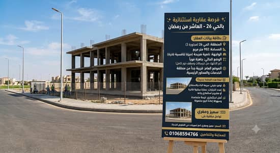 Land for Sale in 10th of Ramadan, Sharqia - قطعة أرض الحي 26 – مجاورة 3 (موقع تقيل جدًا) 902 متر قطعة أرض