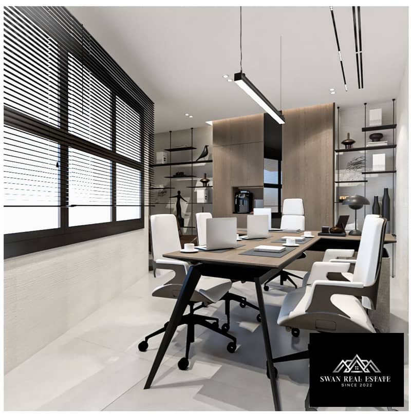 Prime 114m² Office for Rent in the Heart of Sheikh Zayed | Near Arkan & Hyperone Premium administrative space featuring a private office and open-spac - Mehr