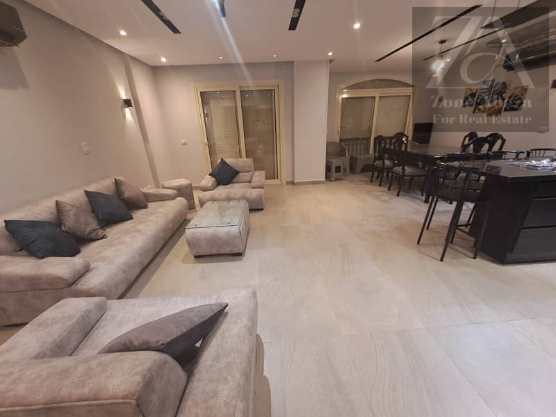 Furnished ground floor apartment for rent in Garden Compound, Stone Residence, Katameya, Cairo. 3 bedrooms. - Ansicht 2